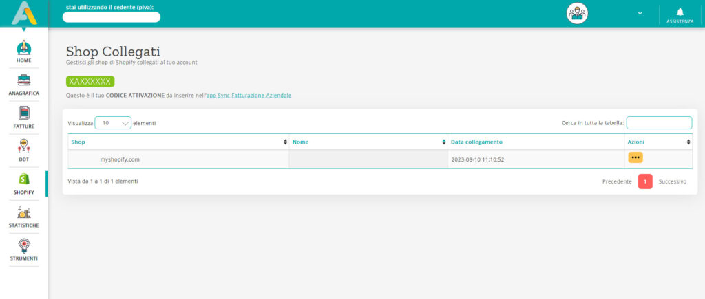 Collegare un Shop Online 1 codice attivazione